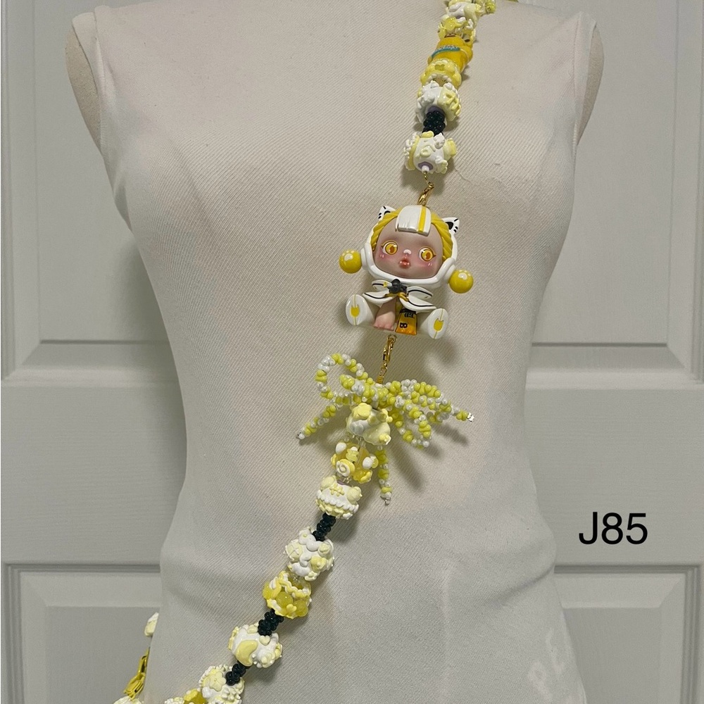 Handmade Crossbody Phone Strap with Figure Toy adjustable for Phone Lanyard,Bag